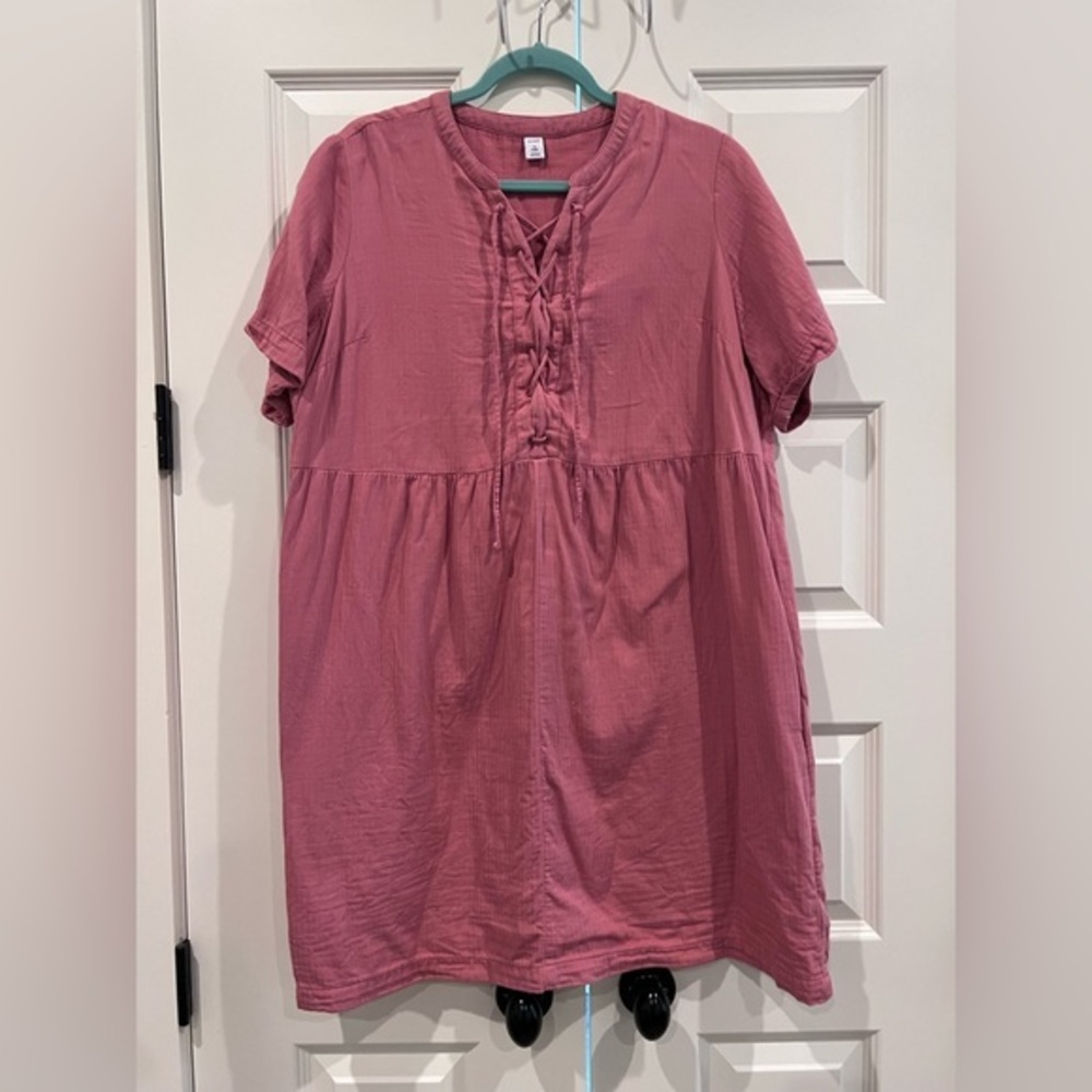 Old Navy  💯 Cotton Summer dress with lace-up detailing 1X